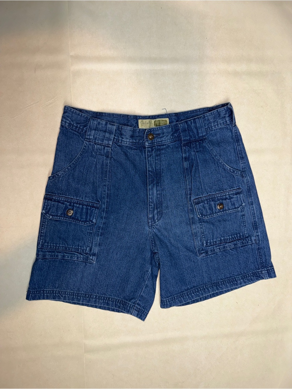 Cabela's Blue Denim Cargo Shorts with Dual Flap Pockets